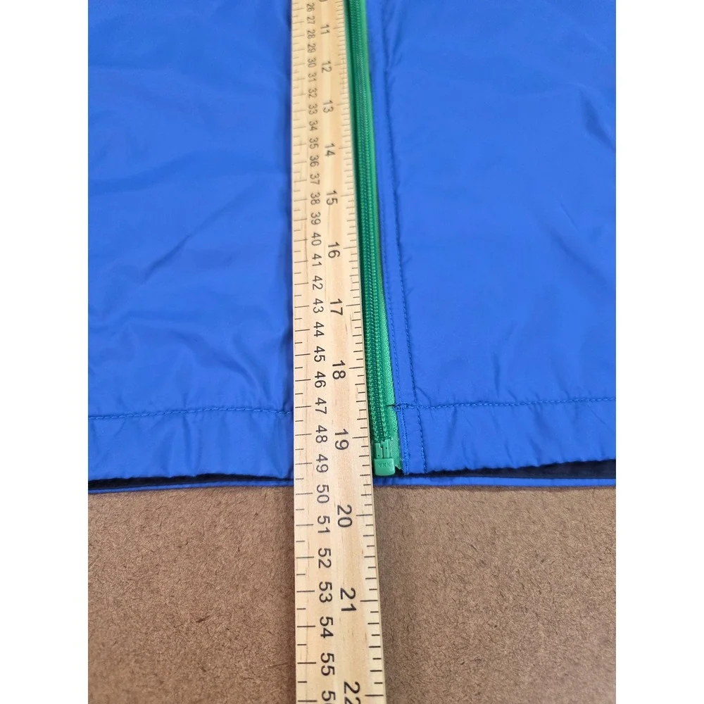 Columbia Kids Blue Colorblock Hooded Windbreaker Jacket Full Zip Size S 8